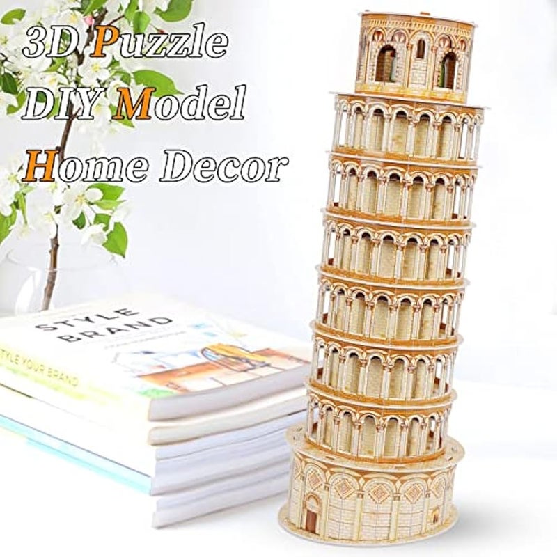 3D Puzzles for Adults & Kids, Exquisite Leaning Tower of Pisa City Large Architecture Building Model Kit, 3D Jigsaw Craft Kits STEM Educational Toys Birthday for Boys Girls Ages 10+ Home Decor, 70 PCS - Image 5
